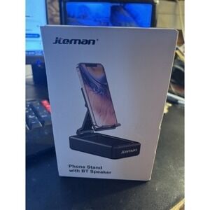 Jteman L9 Black Wireless Cell Phone Stand With Bluetooth Speaker Hands Free